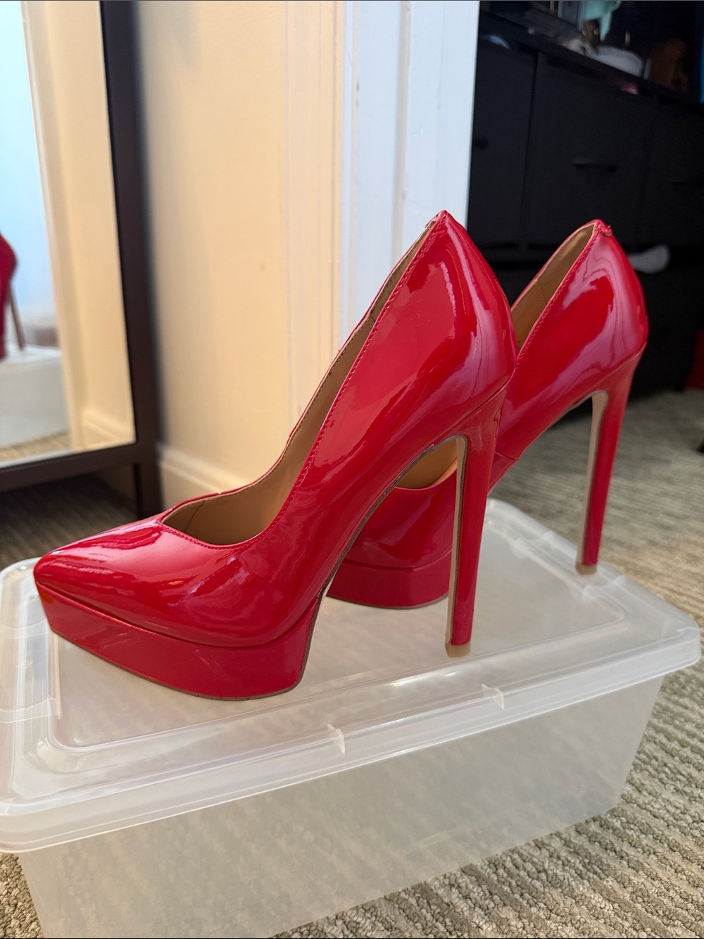 Madden Girl Red Patent Platform Pump Heels